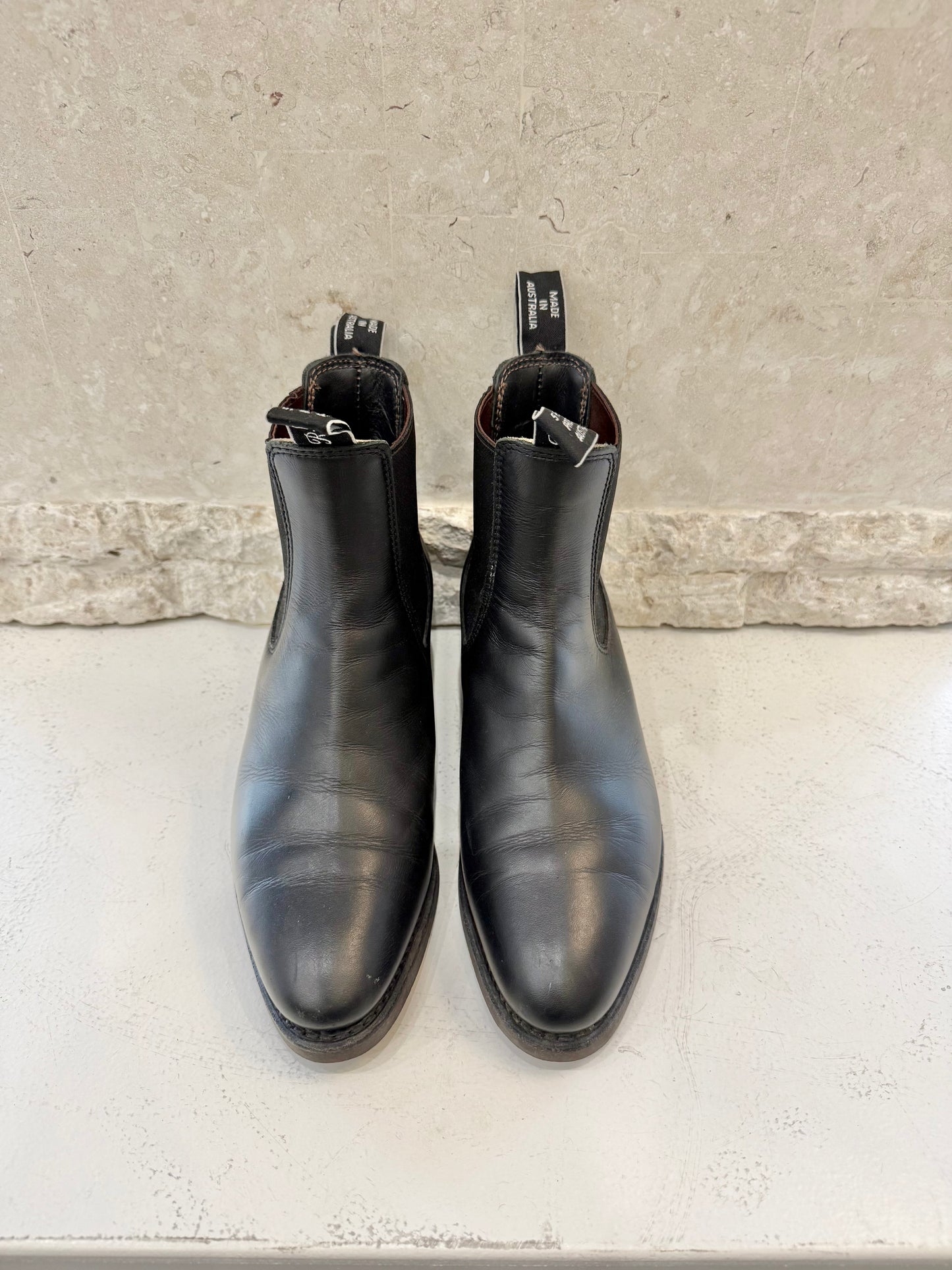 RM Williams Black Chealsea Boots - Size 7