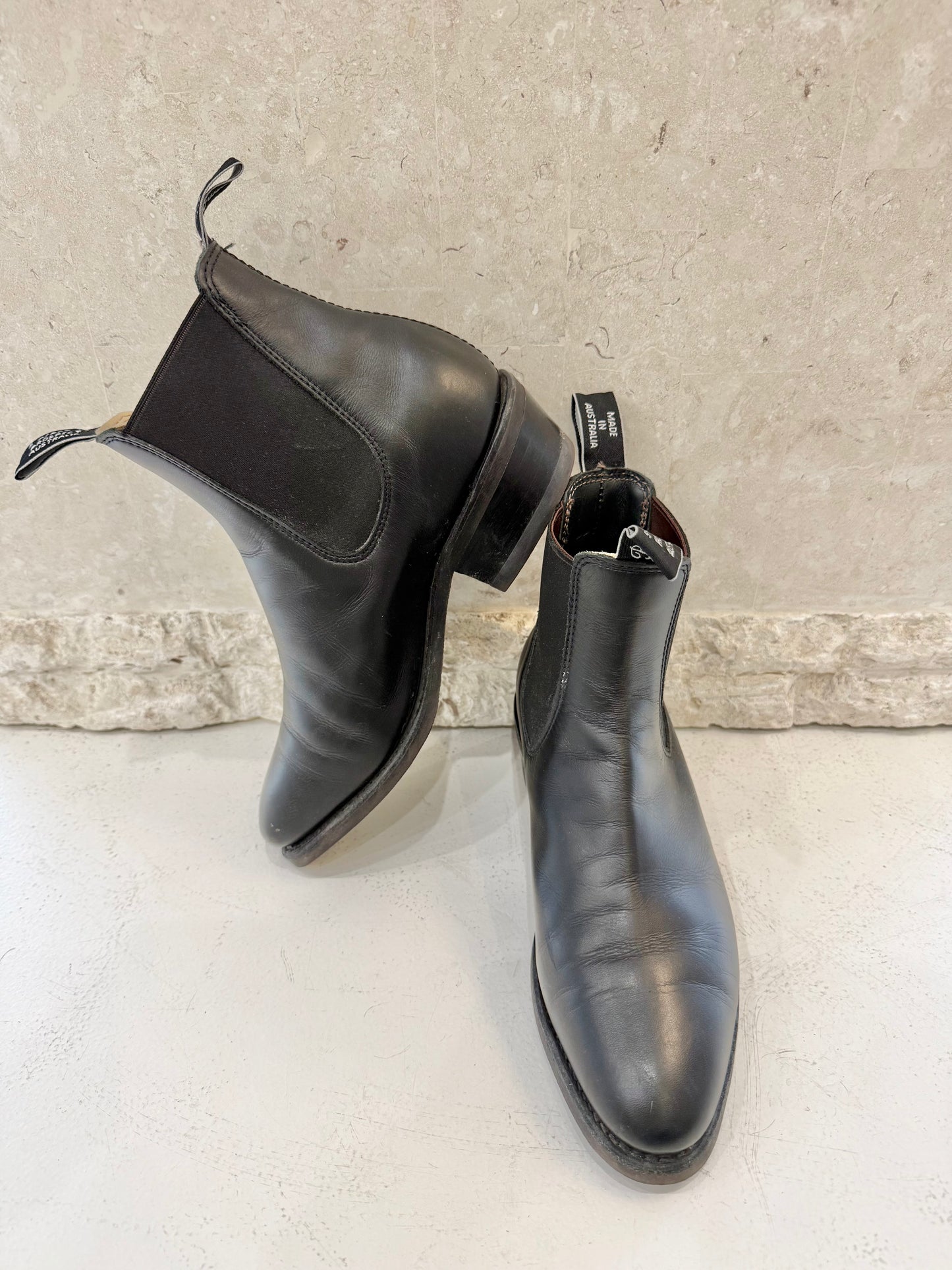 RM Williams Black Chealsea Boots - Size 7