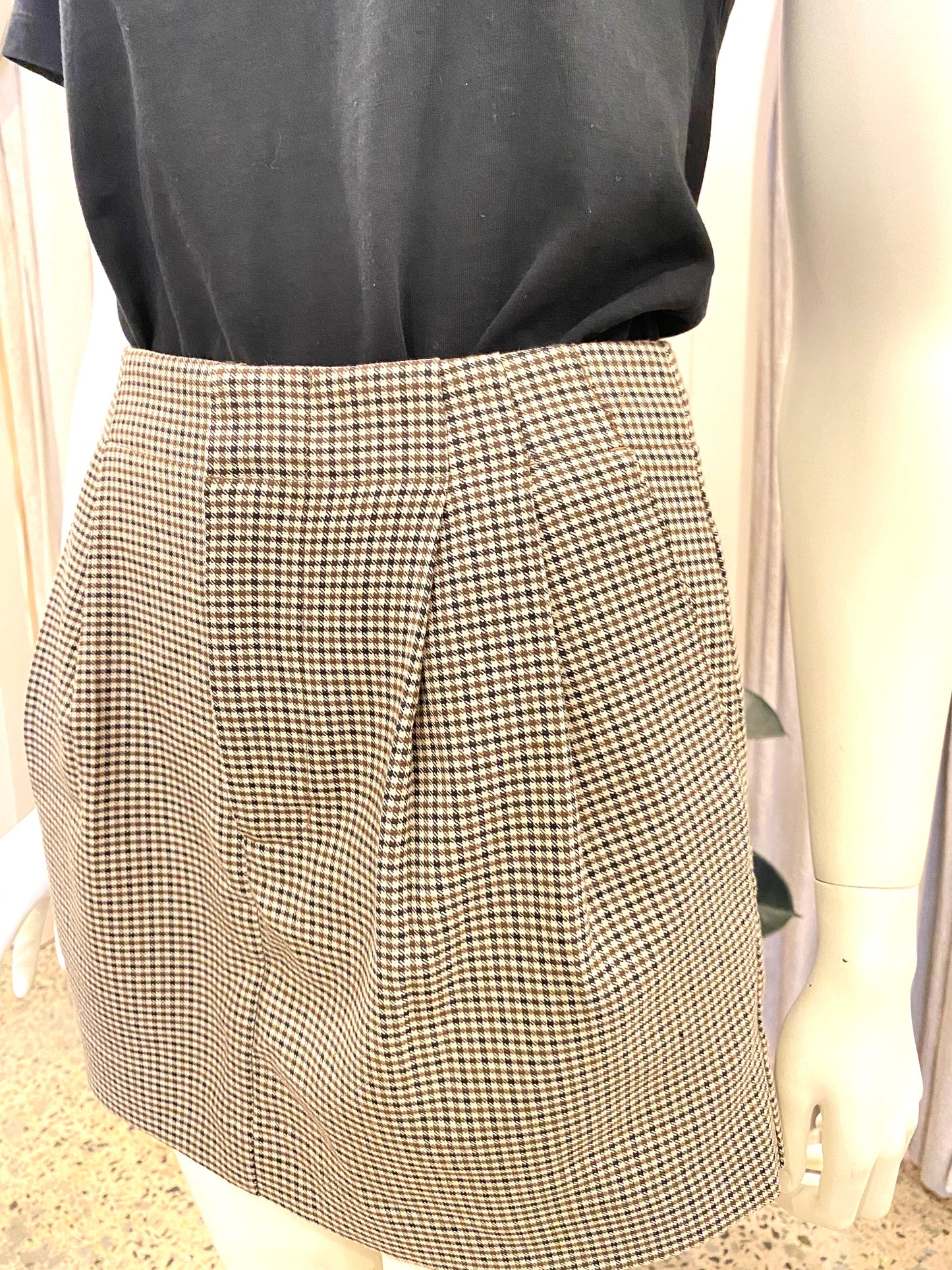 Incu Brown Michelle Mini Check Skirt - Size 6