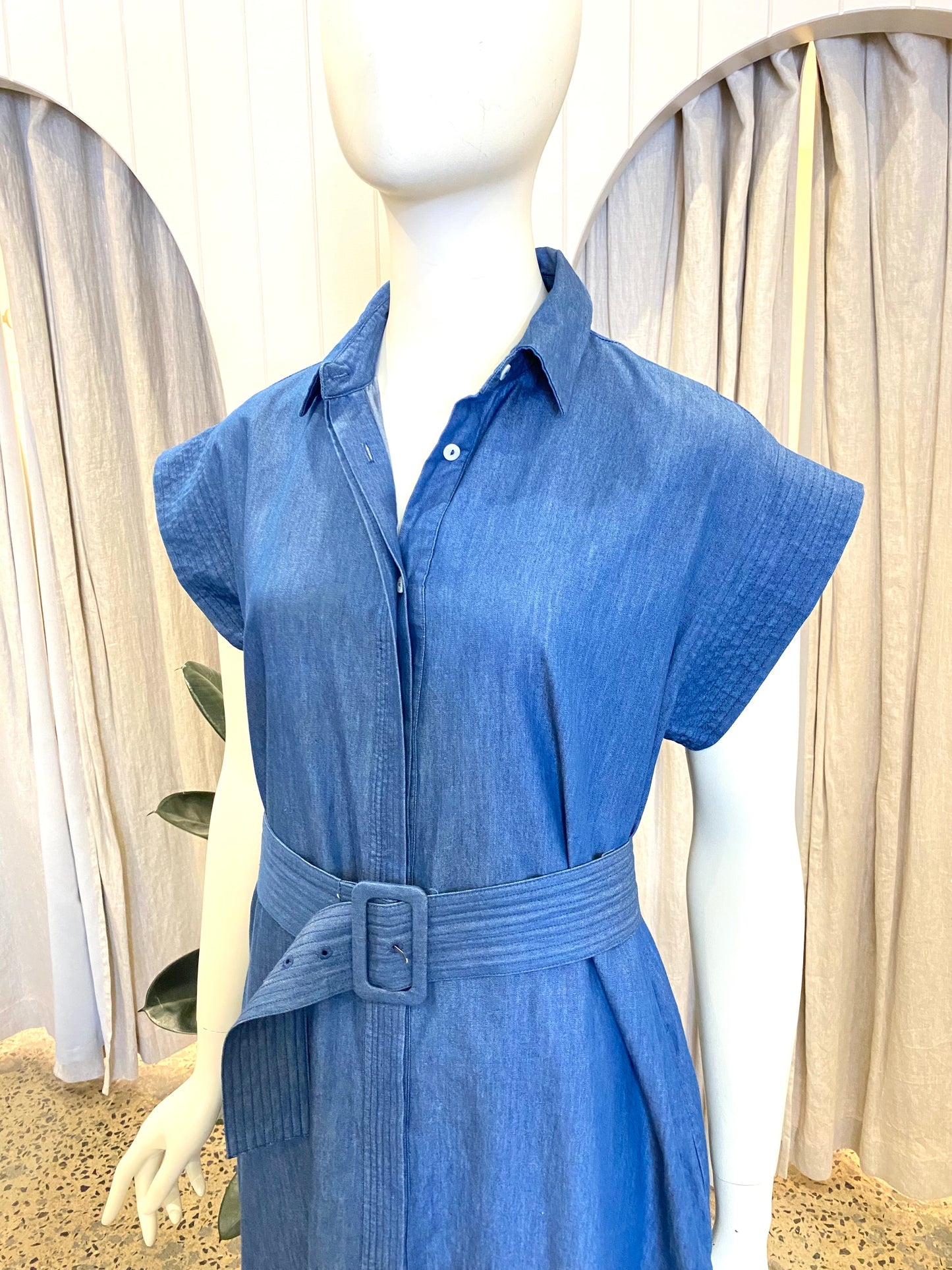 Shirty Fifi Chambray Shirt Dress - Size M