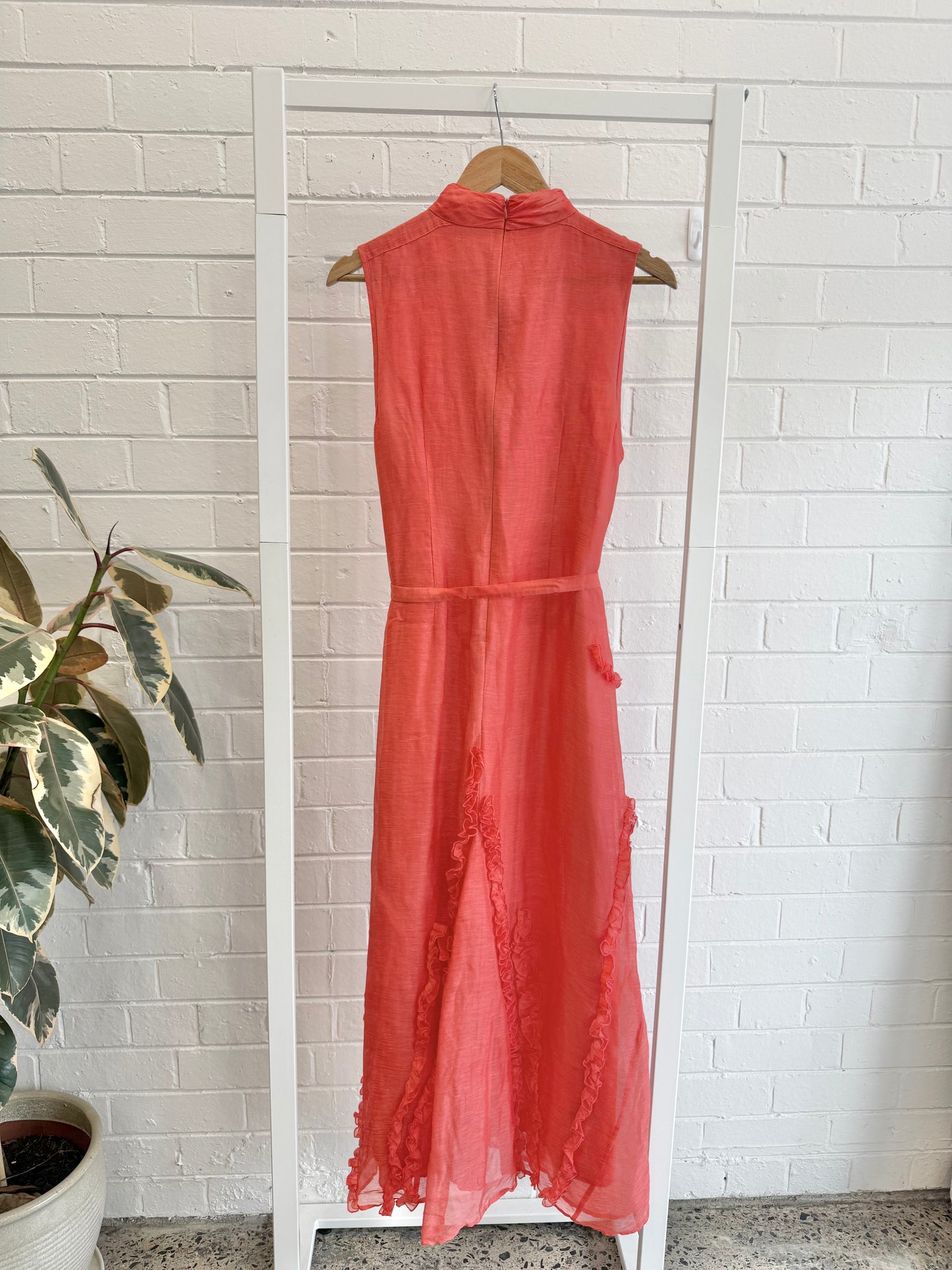 Country Road Appliqué Ruffle Maxi Dress – Ruby - Size 10