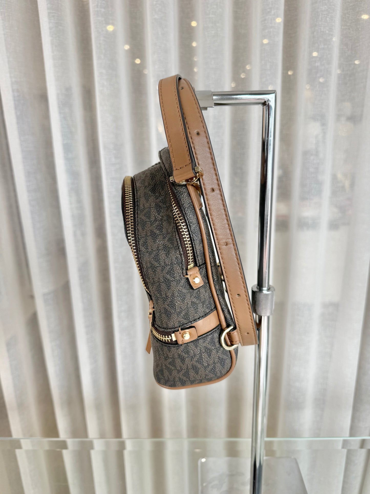 Michael Kors Brown Rhea Mini Backpack