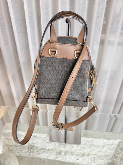Michael Kors Brown Rhea Mini Backpack