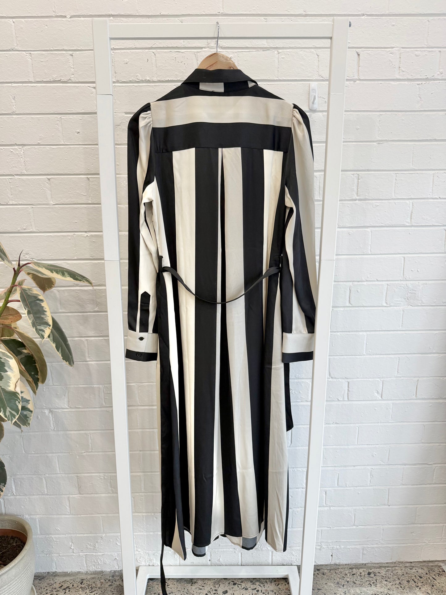 BNWT Among The Brave Cyprus Shirt Dress – Black & Sand Stripe - Size 10