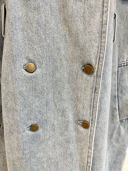Belle & Bloom Wild Skies Denim Trench Coat – Stonewash - Size XS