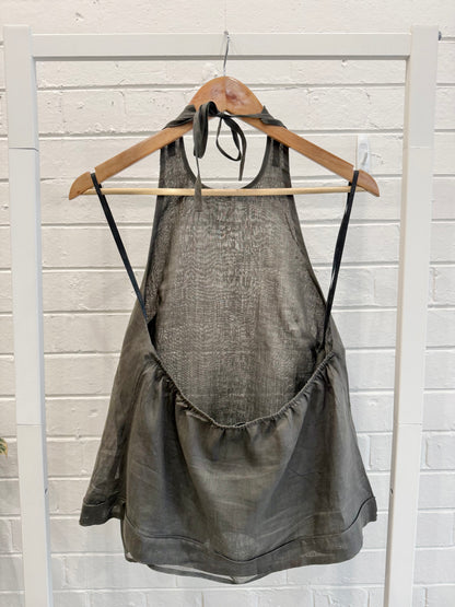 Dissh Carmel Ramie Halter Top & Matching Sheer Panel Maxi Skirt Set - Size 8