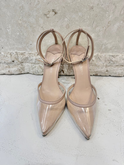 Tony Bianco Lisa Heels – Clear Vinylite & Skin Capretto - Size 7.5