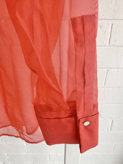 Country Road Organza Shirt in Vivid Red - Size 12