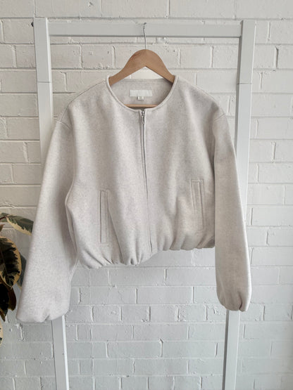 Zara Soft Bomber Jacket - Beige - Size L