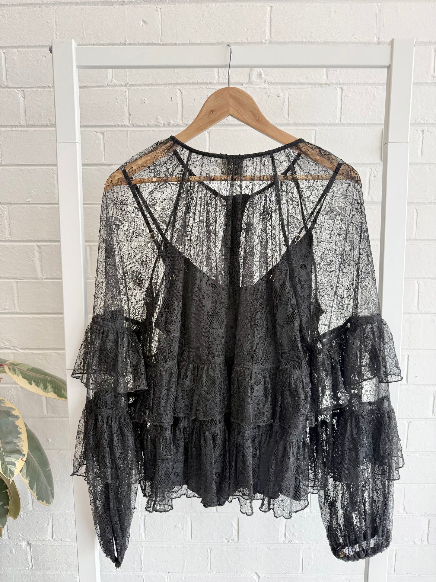 Aje Primrose Blouse - Black - Size 12