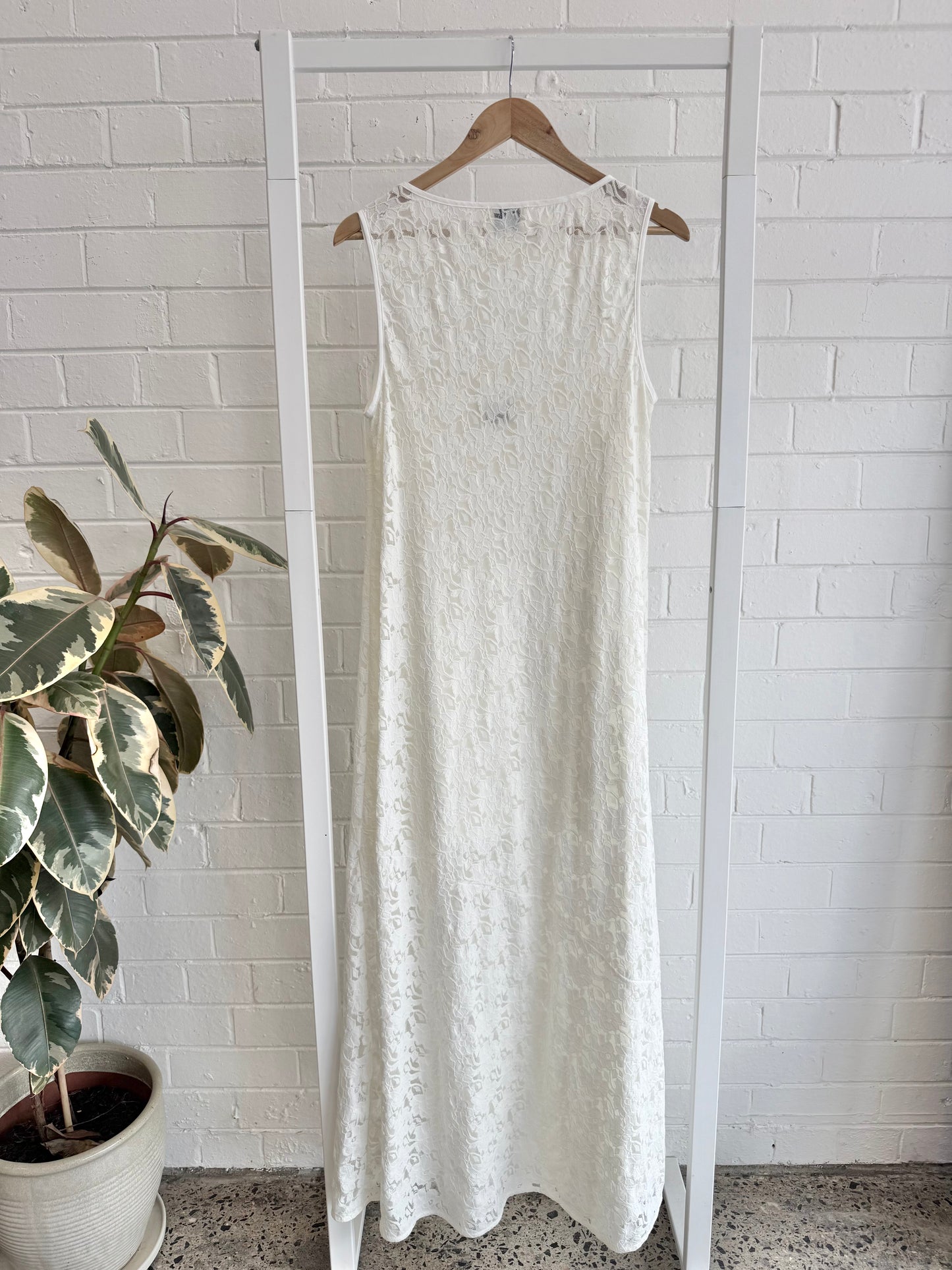 Dissh Loula Lace Midi Dress - White - Size 12