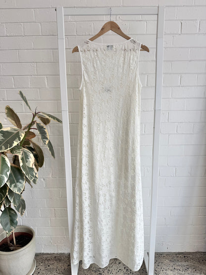 Dissh Loula Lace Midi Dress - White - Size 12
