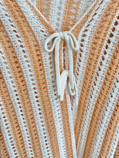 Zulu & Zephyr Golden Stripe Cotton Knit Top & Skirt Set - Size 12