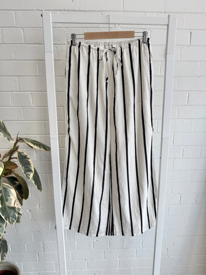 Dissh Sable Silk Blend Pant - Cream & Black - Size 12