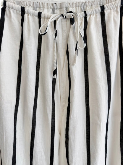 Dissh Sable Silk Blend Pant - Cream & Black - Size 12