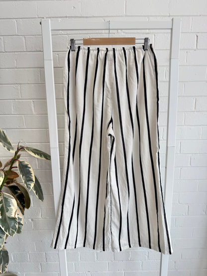 Dissh Sable Silk Blend Pant - Cream & Black - Size 12