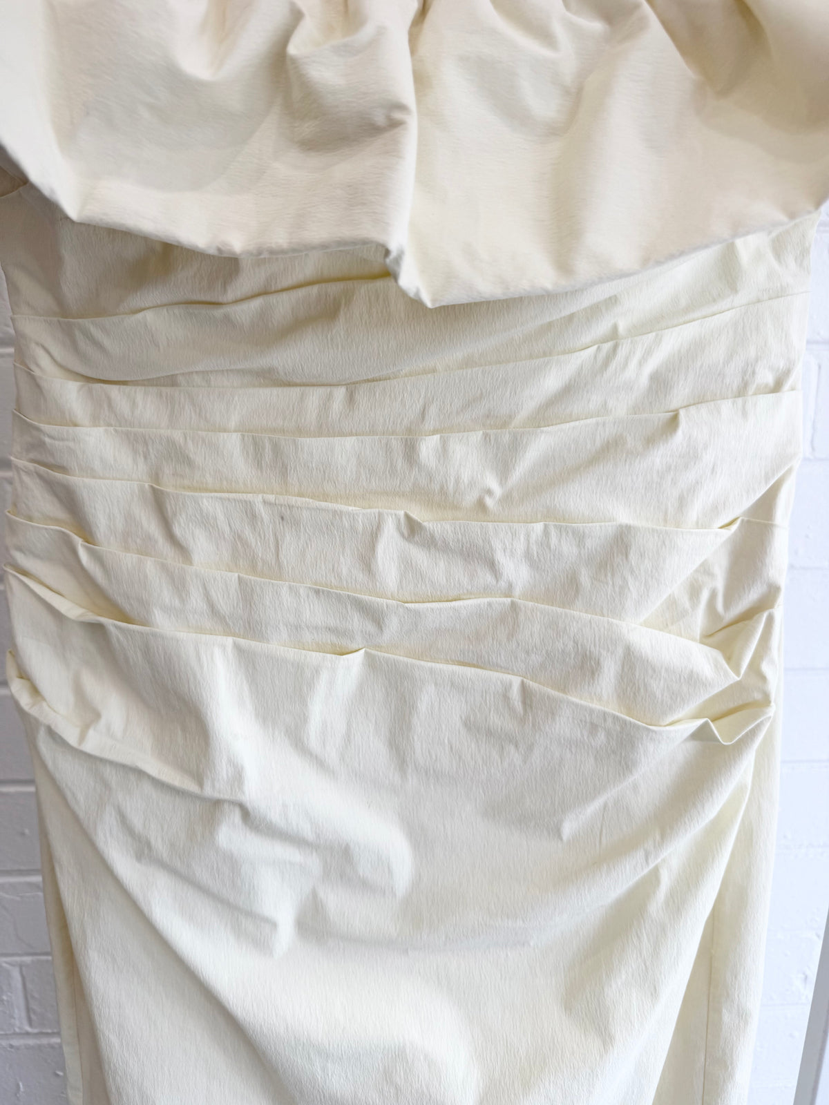 Shona Joy Campbell Ruffle Draped Maxi Dress in Lemon - Size 12