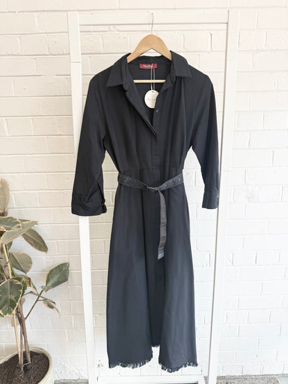 Max Mara Studio Massimo Shirt Dress in Navy - Size 10