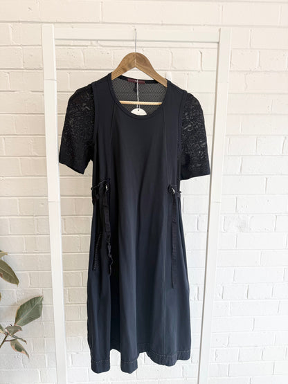 HIGH "Succeed" White Dress by Claire Campbell in Navy - Size 12