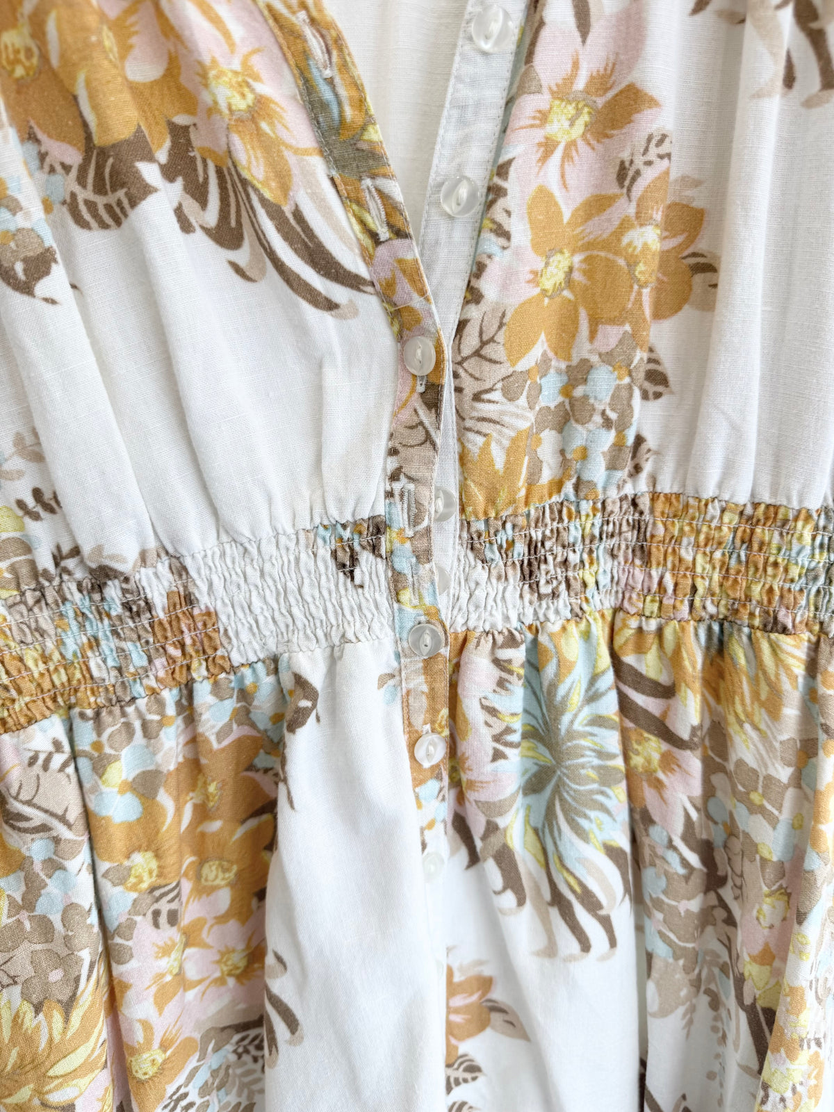 by TiMo Linen V Neck Dress in Amore Print - Size 10