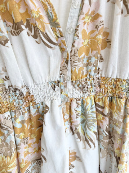 by TiMo Linen V Neck Dress in Amore Print - Size 10