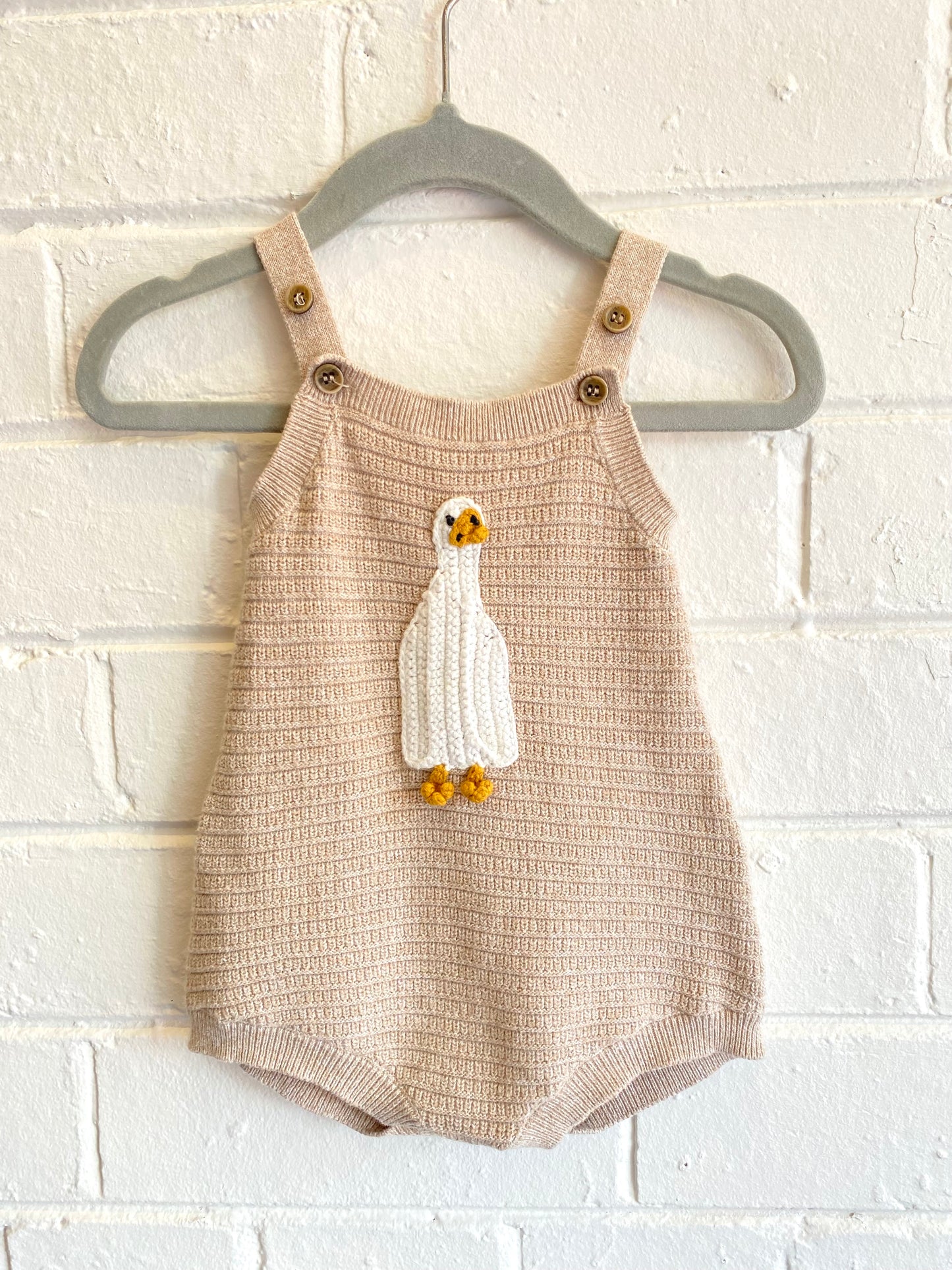 Bebe Beige Knit Romper - Size 000