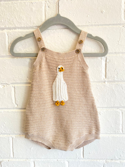 Bebe Beige Knit Romper - Size 000