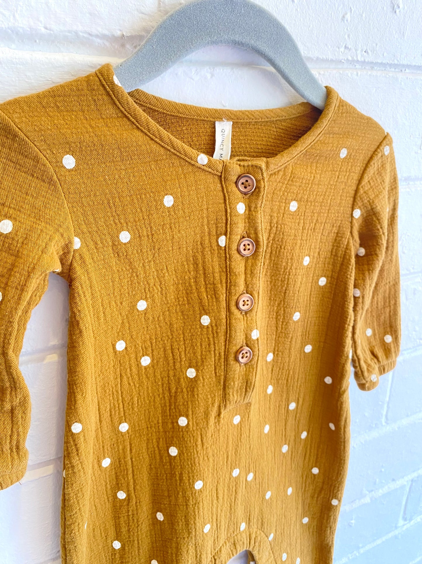 Quincy Mae Polka Dot Growsuit - Size 00