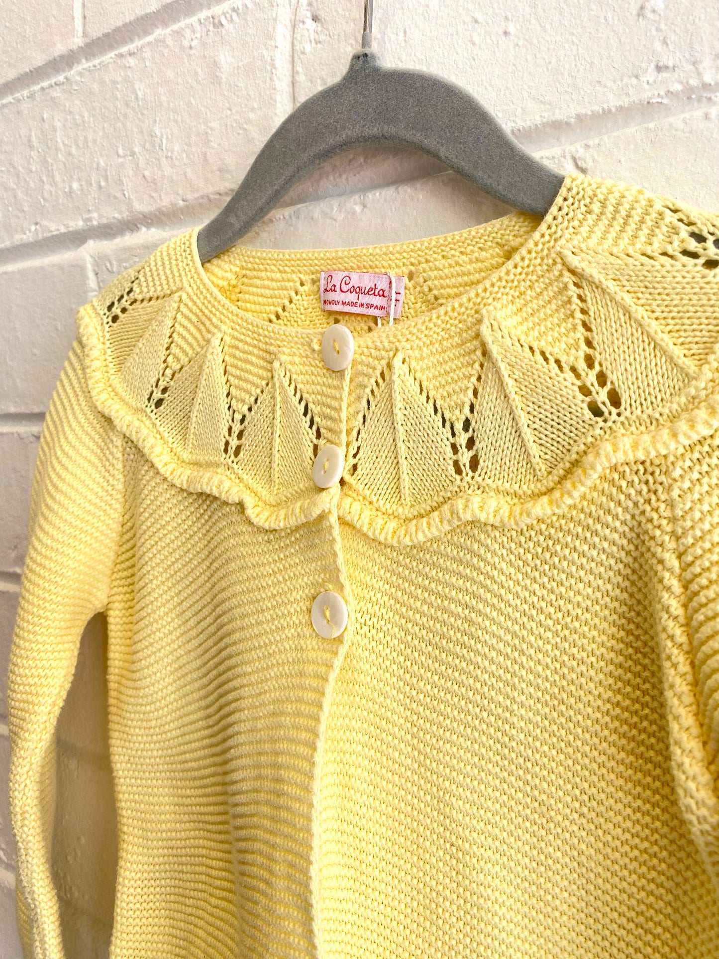 La Coqueta Yellow Knit Caridgan - Size 4