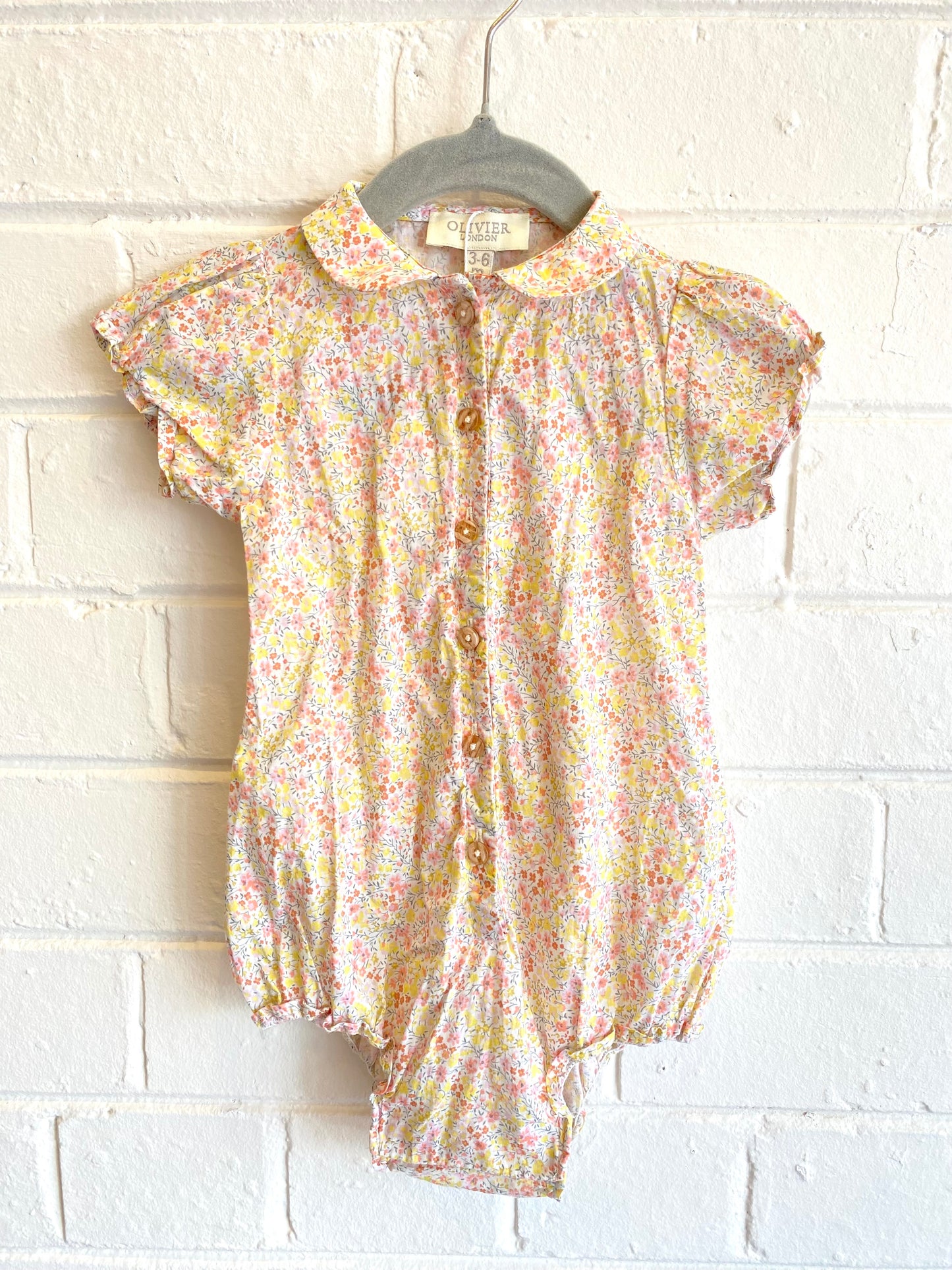 Oliver London Floral Onesie - Size 3/6m