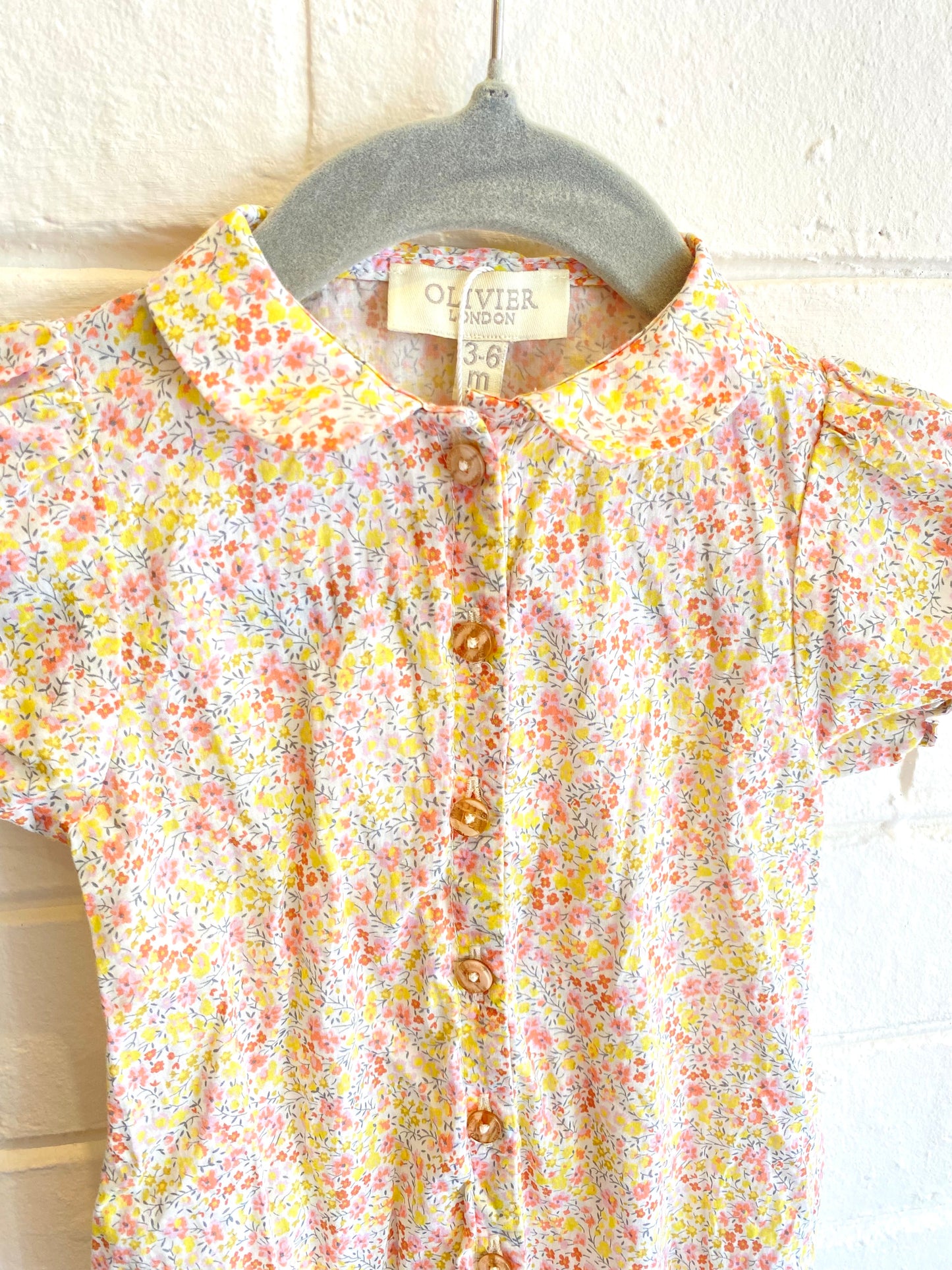 Oliver London Floral Onesie - Size 3/6m