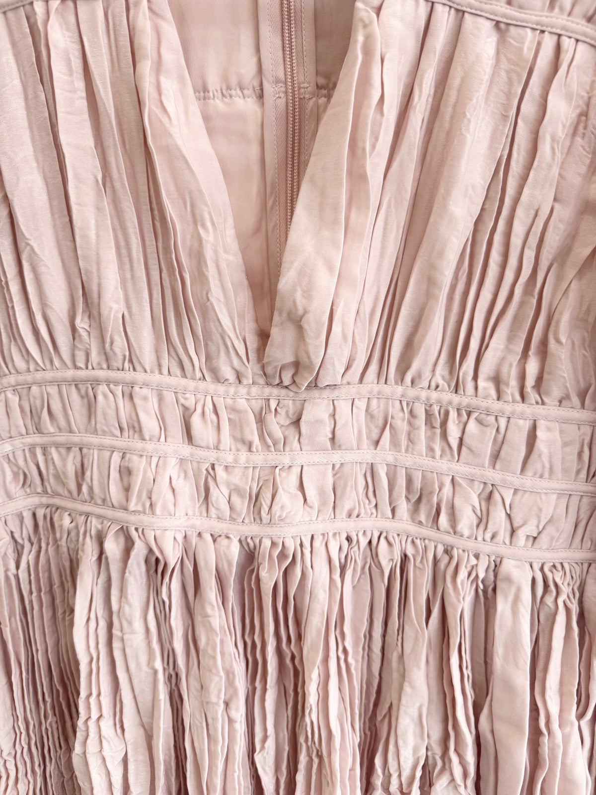 AJE Catalyst Pleated Mini Dress in Pink - Size 14