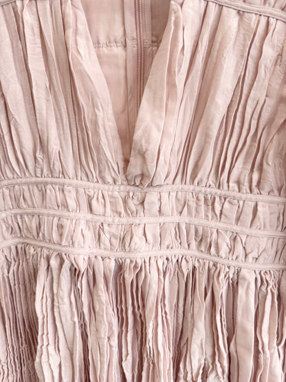 AJE Catalyst Pleated Mini Dress in Pink - Size 14
