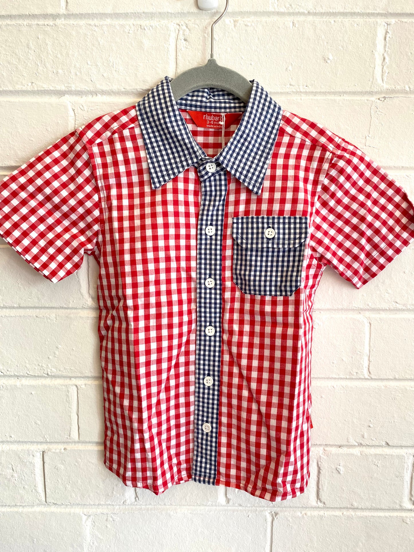 Rhubarb Check Shirt - Size 3/4