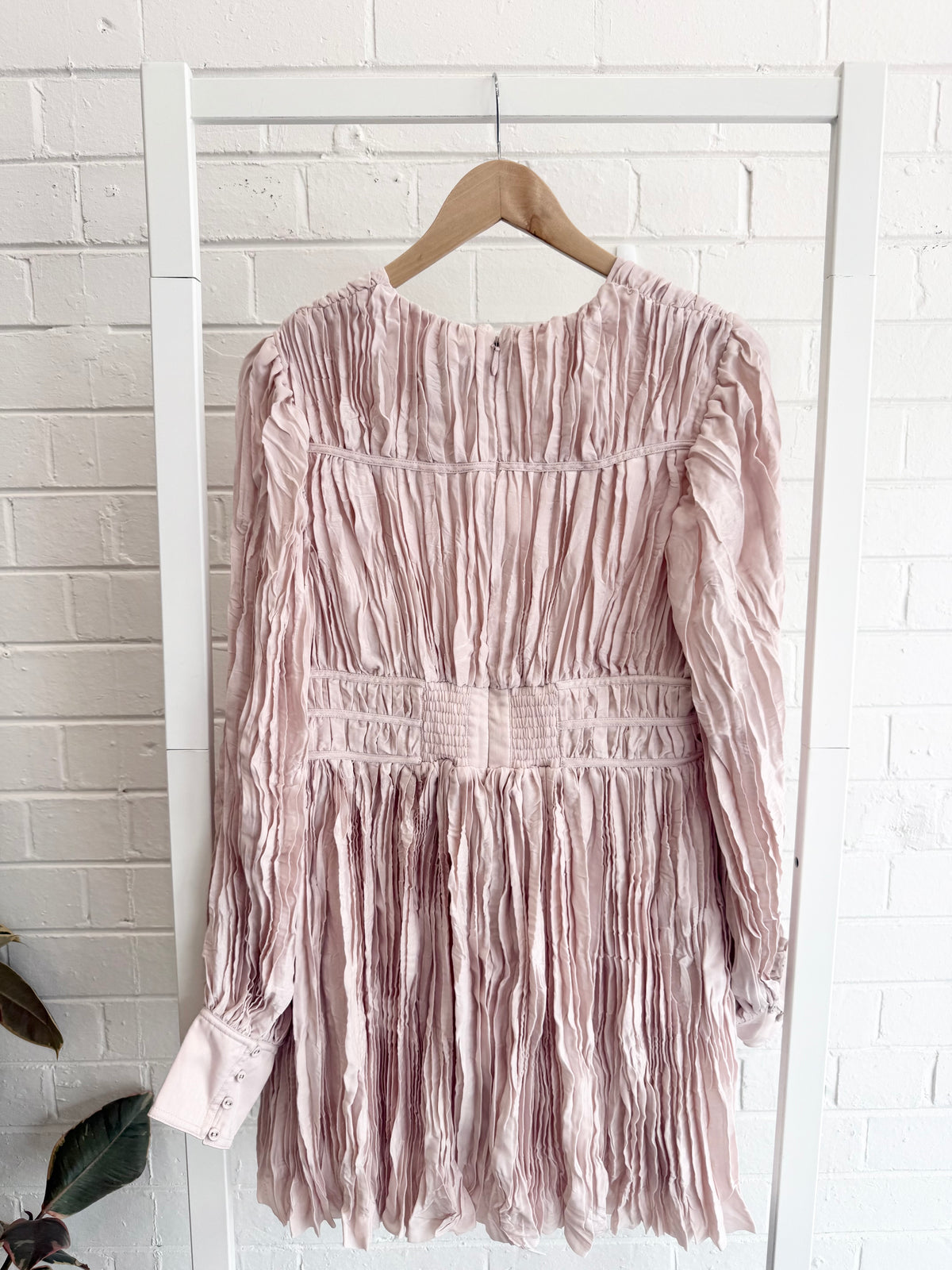 AJE Catalyst Pleated Mini Dress in Pink - Size 14