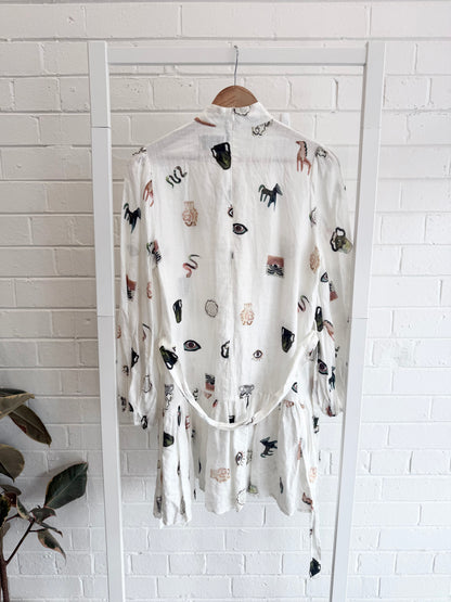 Alemais 'Hera' Mini Dress in White - Size 12
