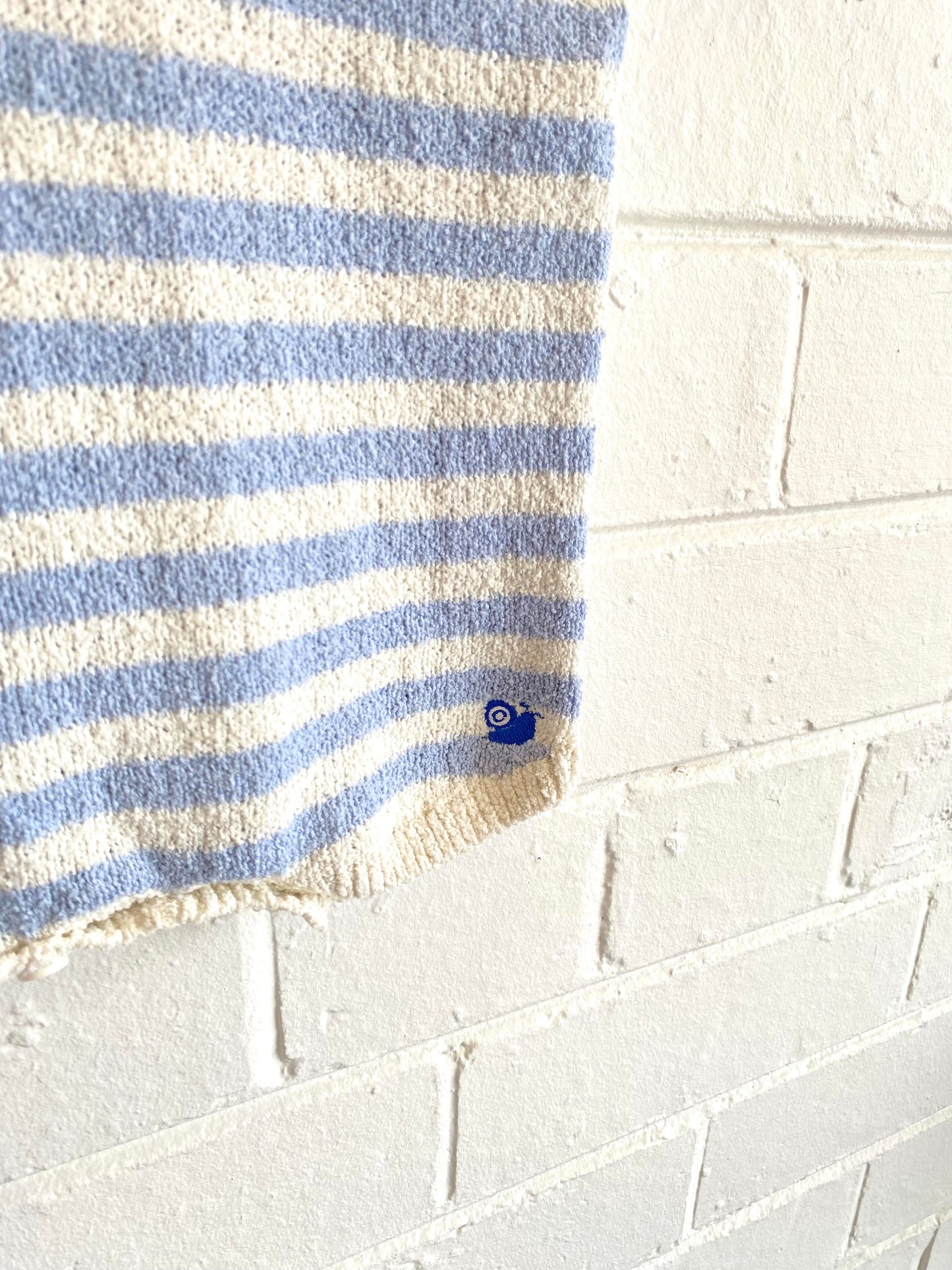 Seed Blue and White Knit Romper - Size 00