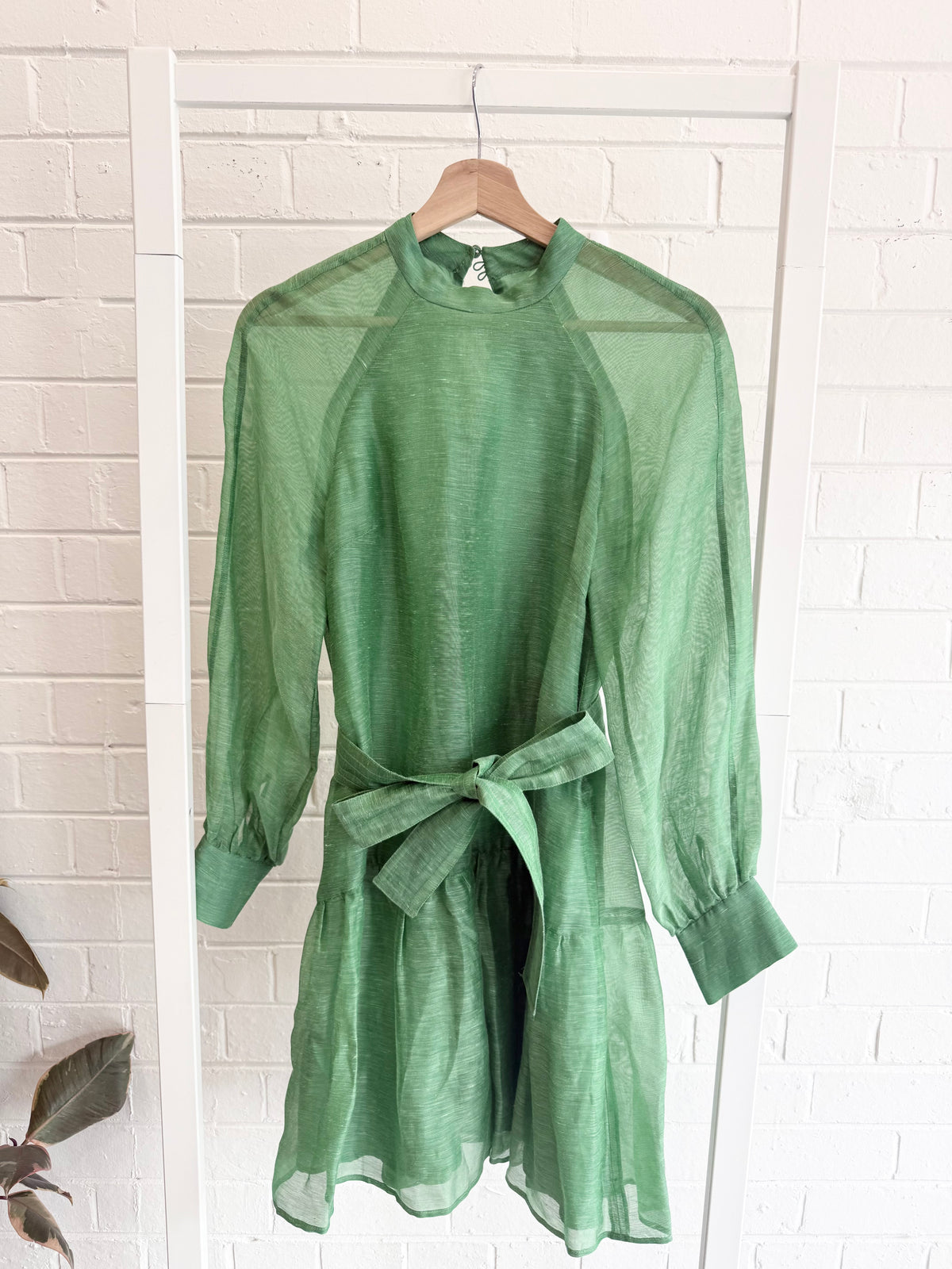 Country Road Soft Mini Dress in Jade - Size 8