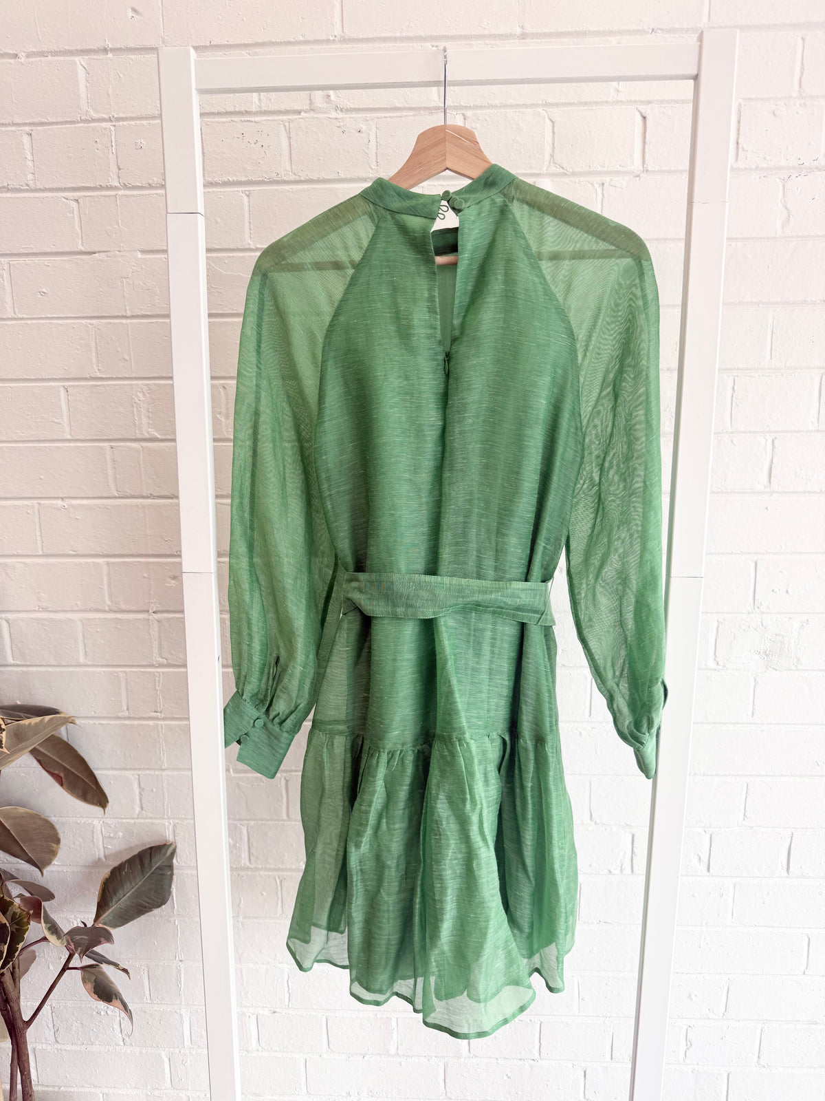 Country Road Soft Mini Dress in Jade - Size 8