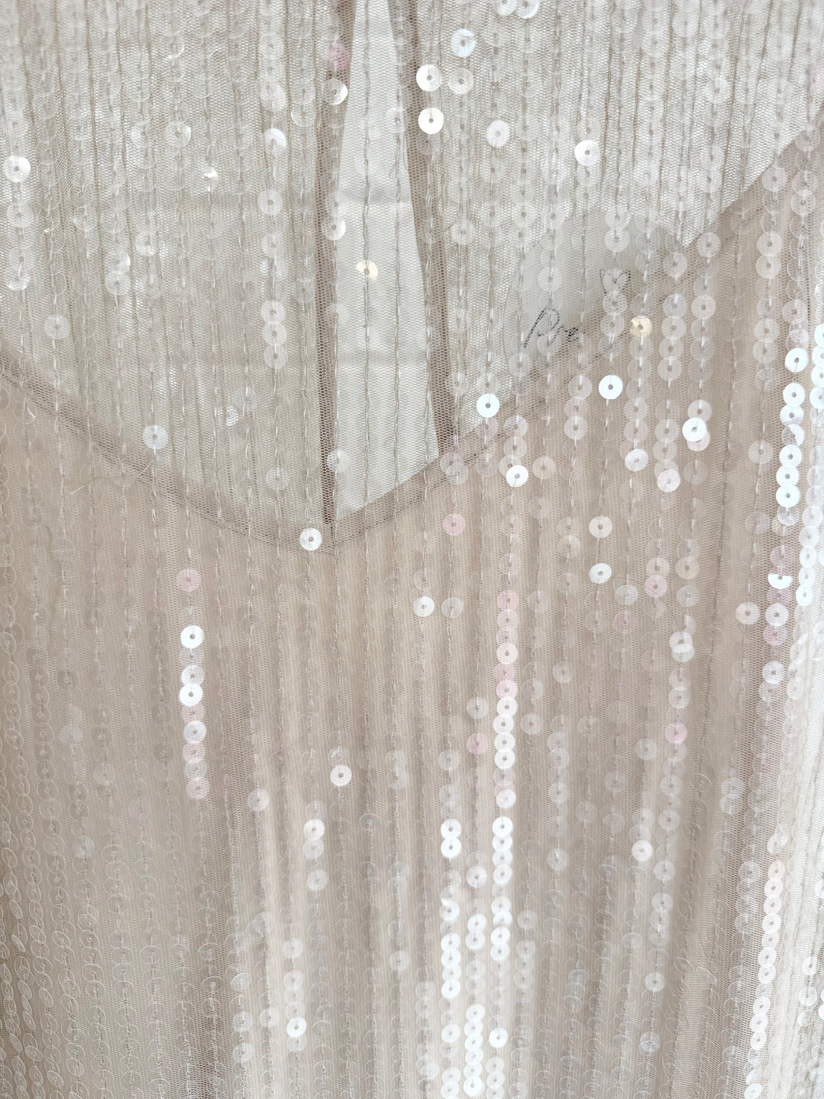 Vrg Girl Sonja Sequin Midi Dress in Nude - Size 12