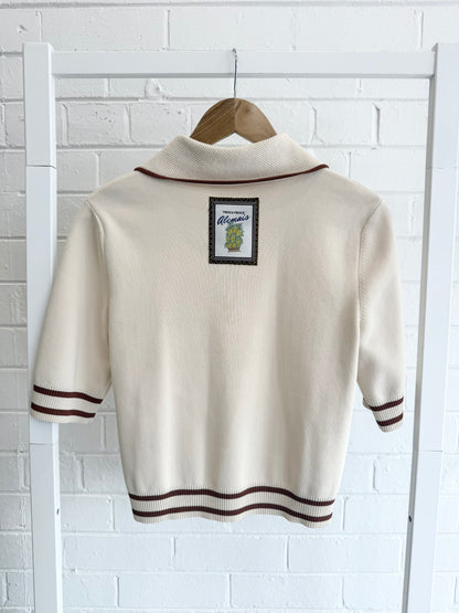 Alemais Sora Knit Polo Top - Size XL (12)