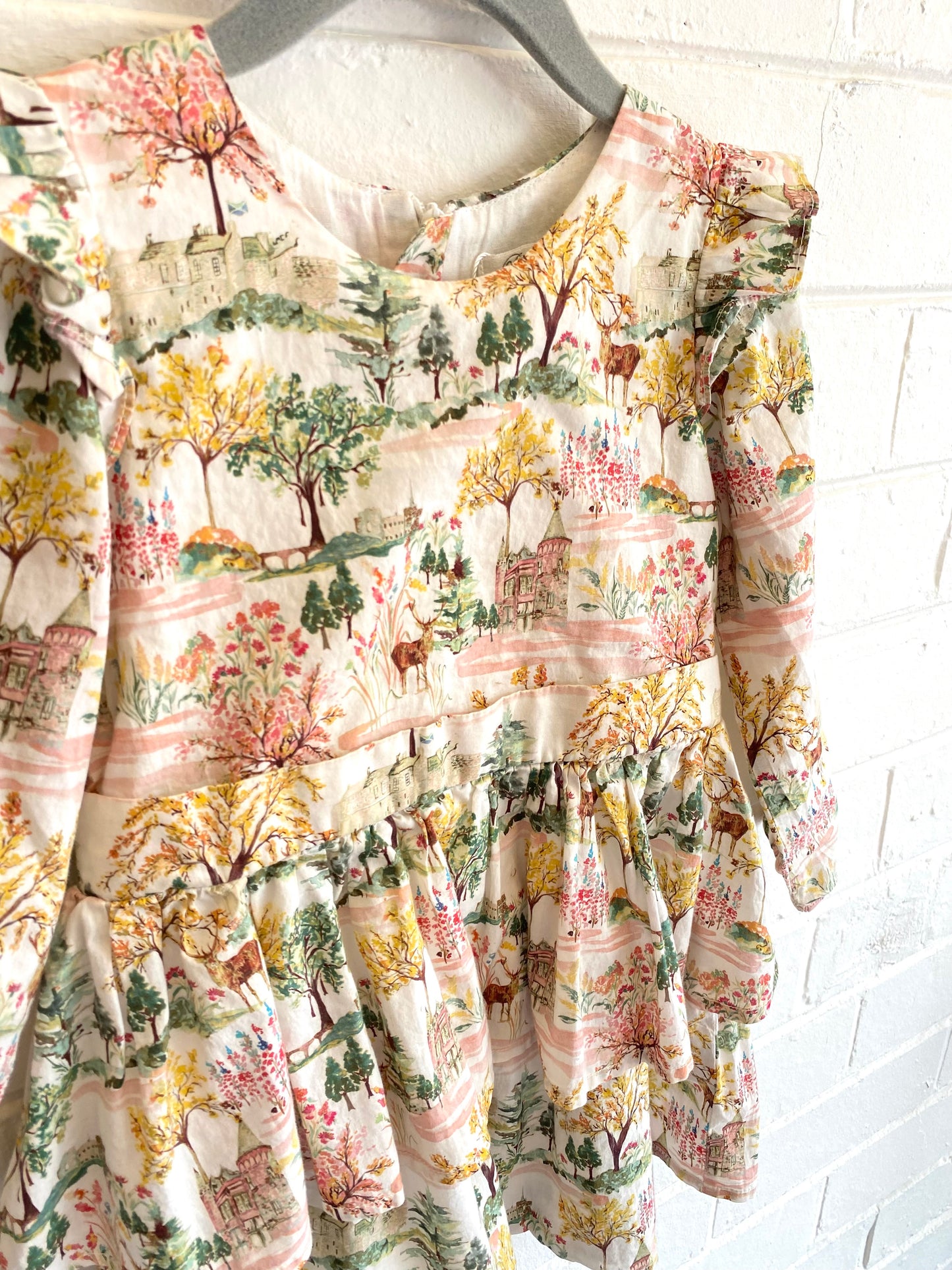 Bebe Long Sleeve Dress with English Print - Size 3