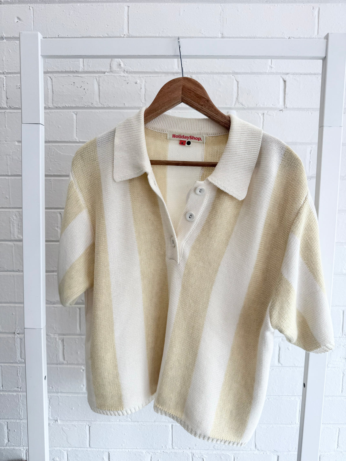 Holiday Shop Striped Knit Set in Yellow/Cream - Size M (12)