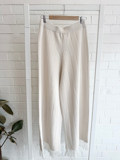 DISSH  Fringe Ribbed Knit Trousers- Size L (14)