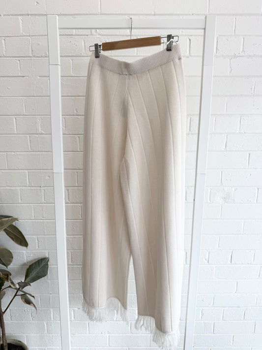 DISSH  Fringe Ribbed Knit Trousers- Size L (14)
