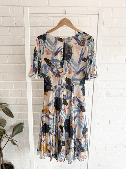 Gorman 'Fab Crab' Silk Midi Dress - Size 10