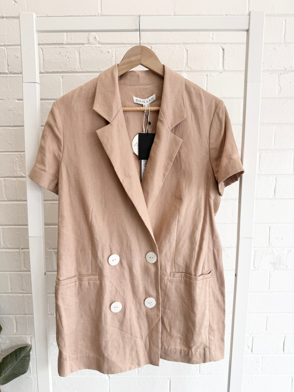 Shona Joy Savannah Short Sleeve Blazer in Desert Rose - Size 10