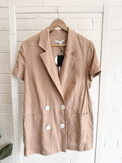 Shona Joy Savannah Short Sleeve Blazer in Desert Rose - Size 10