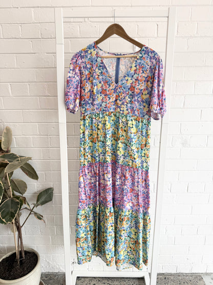 Kachel Multicoloured Floral Dress - Size 14