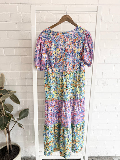 Kachel Multicoloured Floral Dress - Size 14